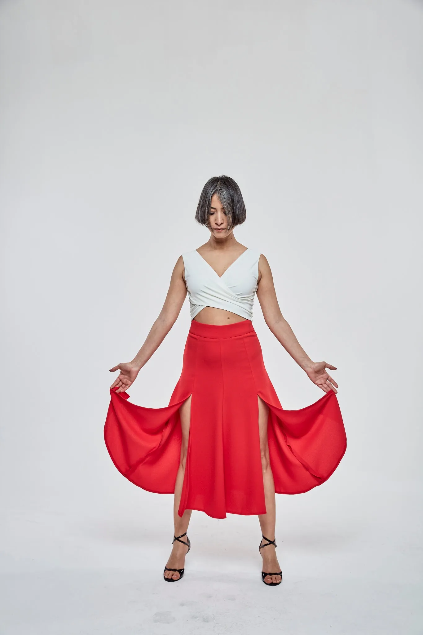 Touchline Tango Skirt / Flared Skirt Series : Double Slit