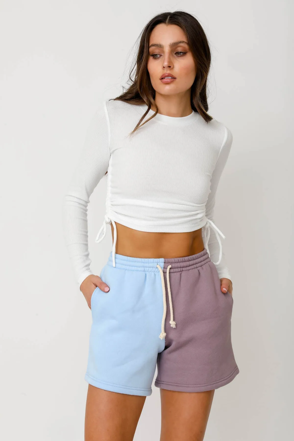 Two Tone Shorts - Blue/Lavender