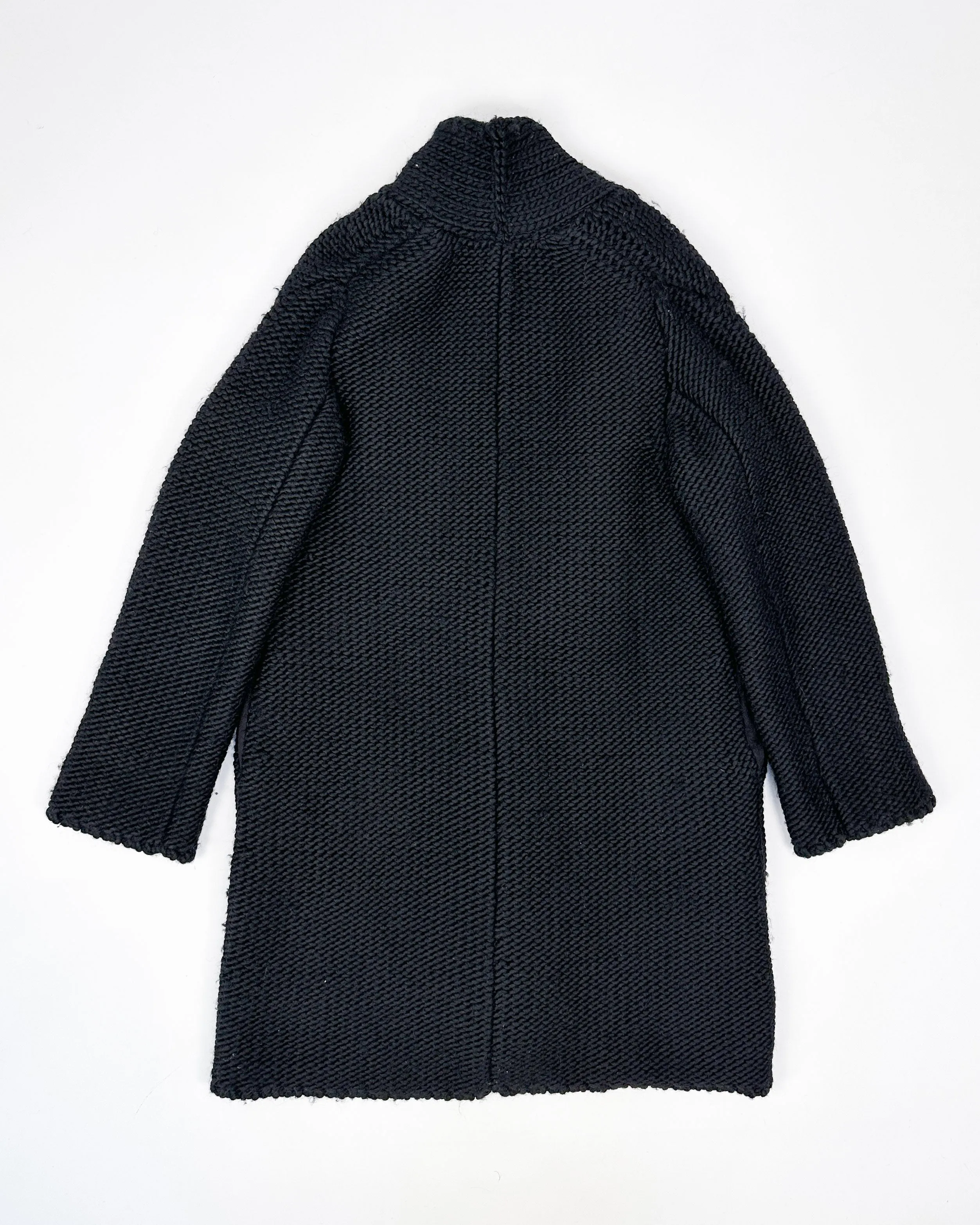 Undercover Black Wool Layered Coat from Runway A/W 2007