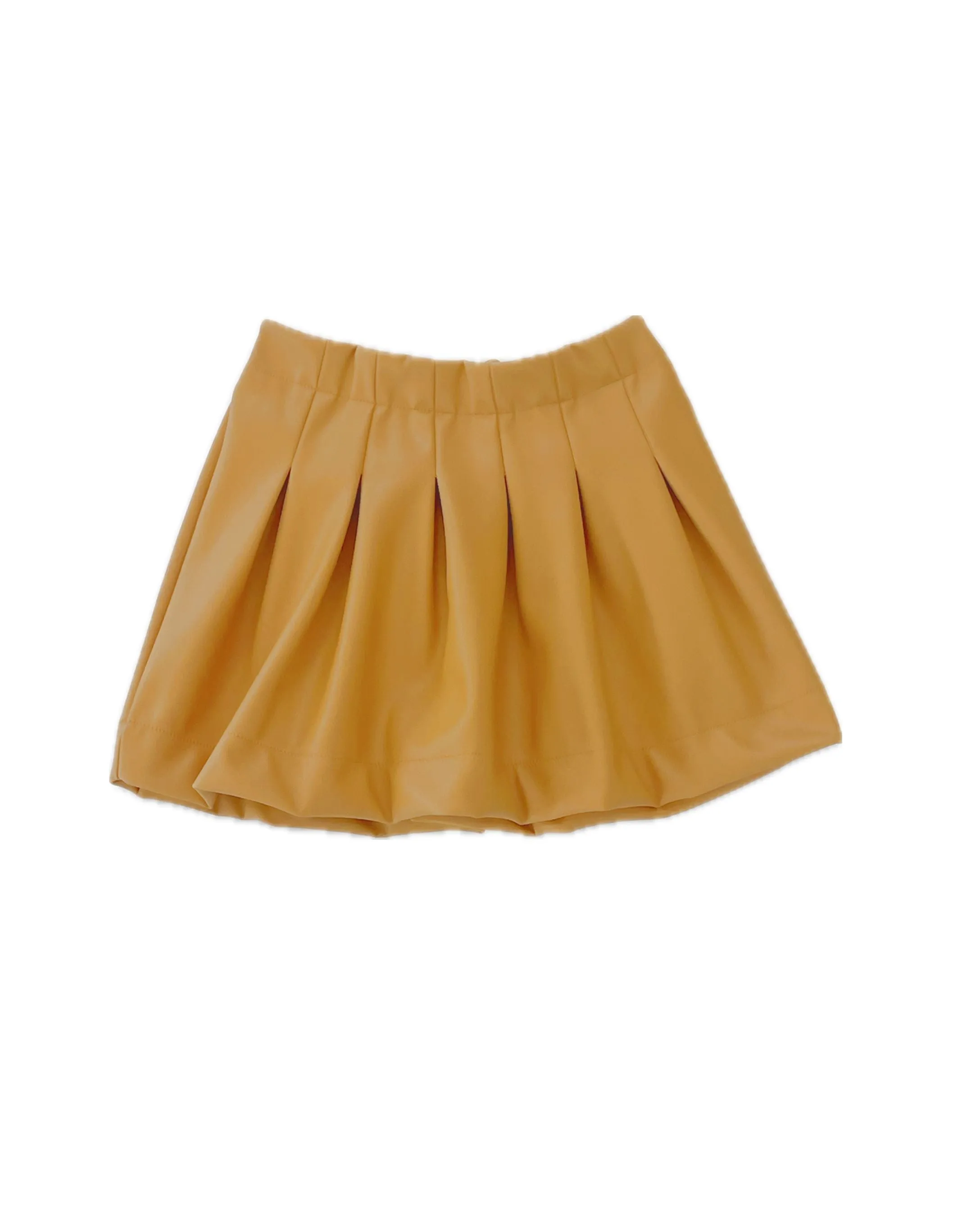 vegan leather pleated skirt - dirty yellow