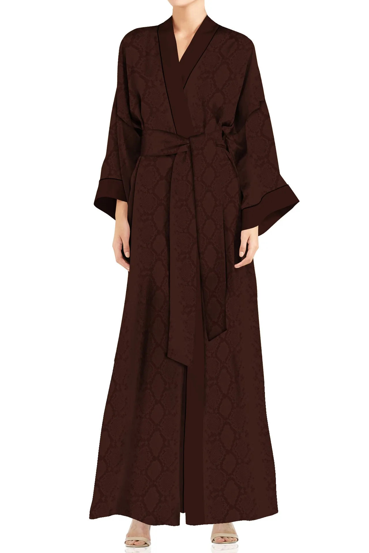 Vegan Silk Long Kimono Robe Dress