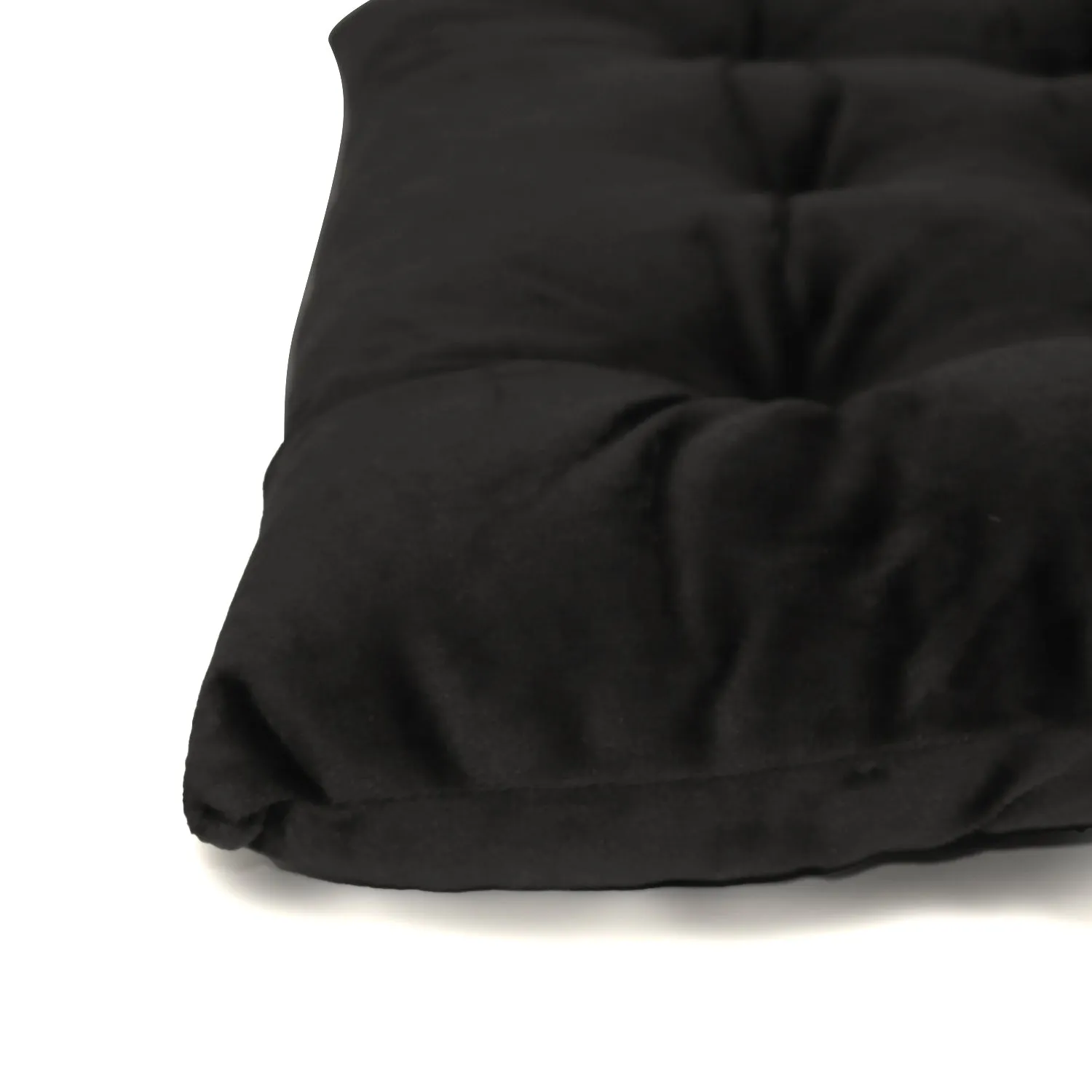 Velvet Slip Free Tufted  Chair Cushion Black 40x40cm