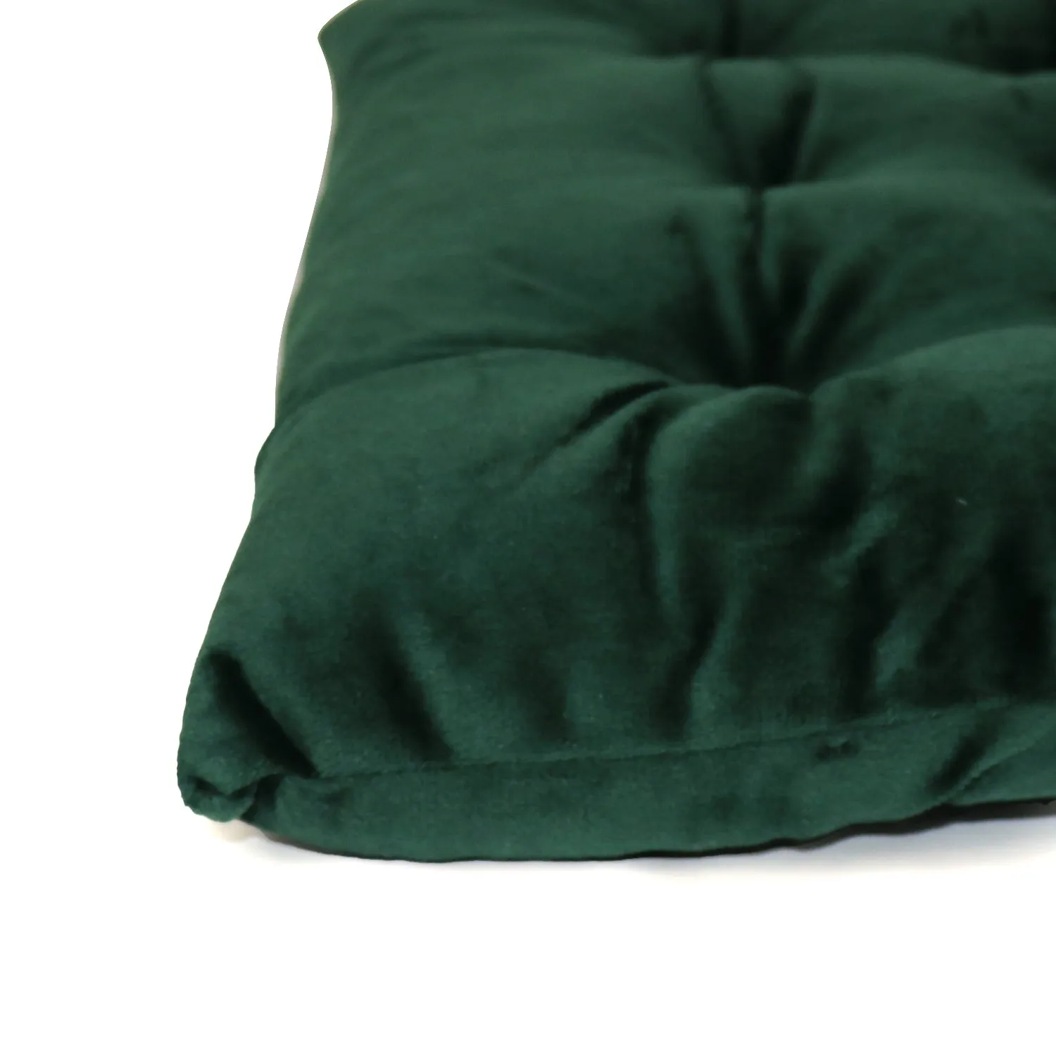 Velvet Slip Free Tufted  Chair Cushion Green 40x40cm