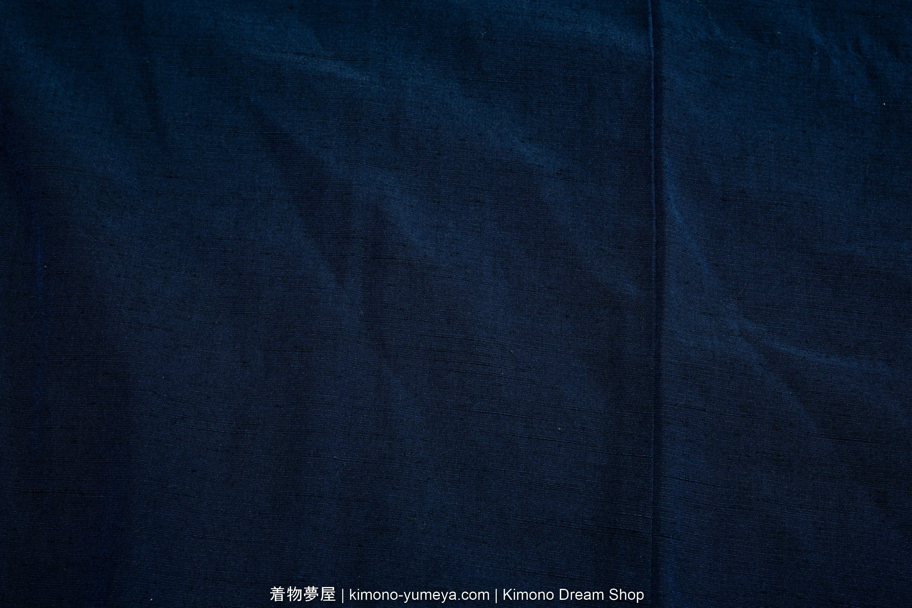 Vintage Blue Men's Haori - Raw Silk Traditional Japanese Kimono Jacket for Guys - Seaside Village & Trees on Lining