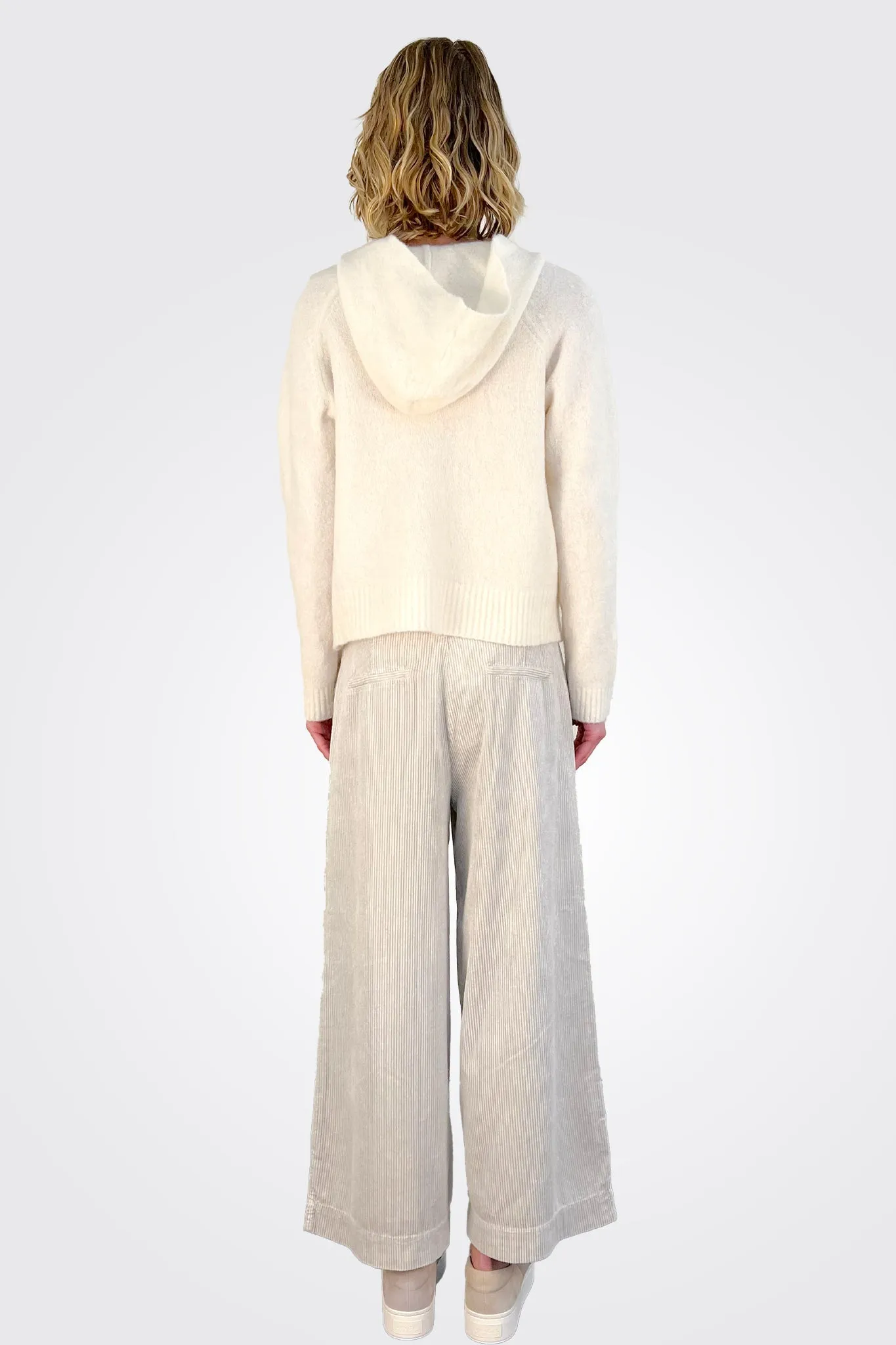 Wide Leg Corduroy Trousers - Ice