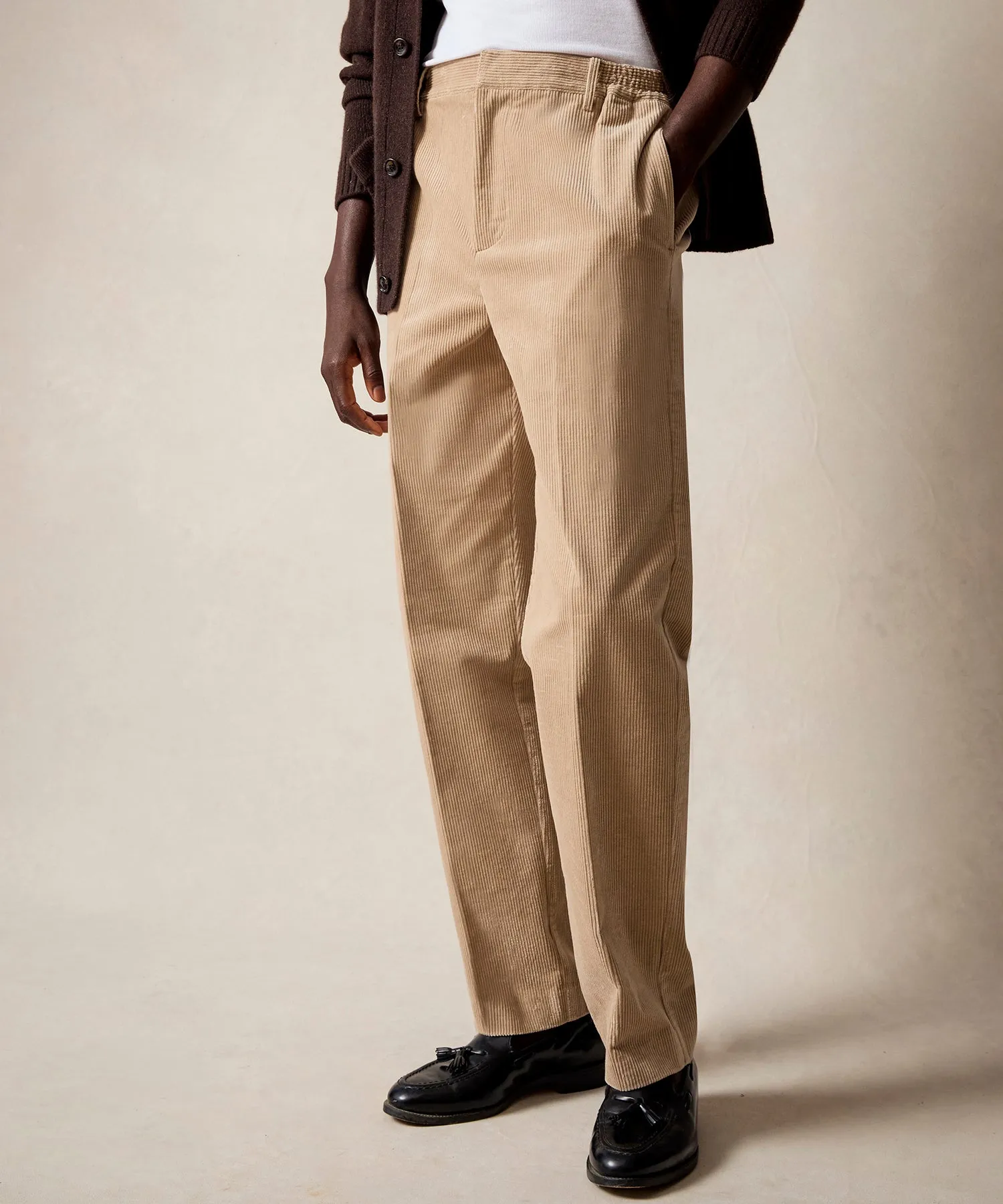 Wide Wale Corduroy Gramercy Trouser in Desert Beige