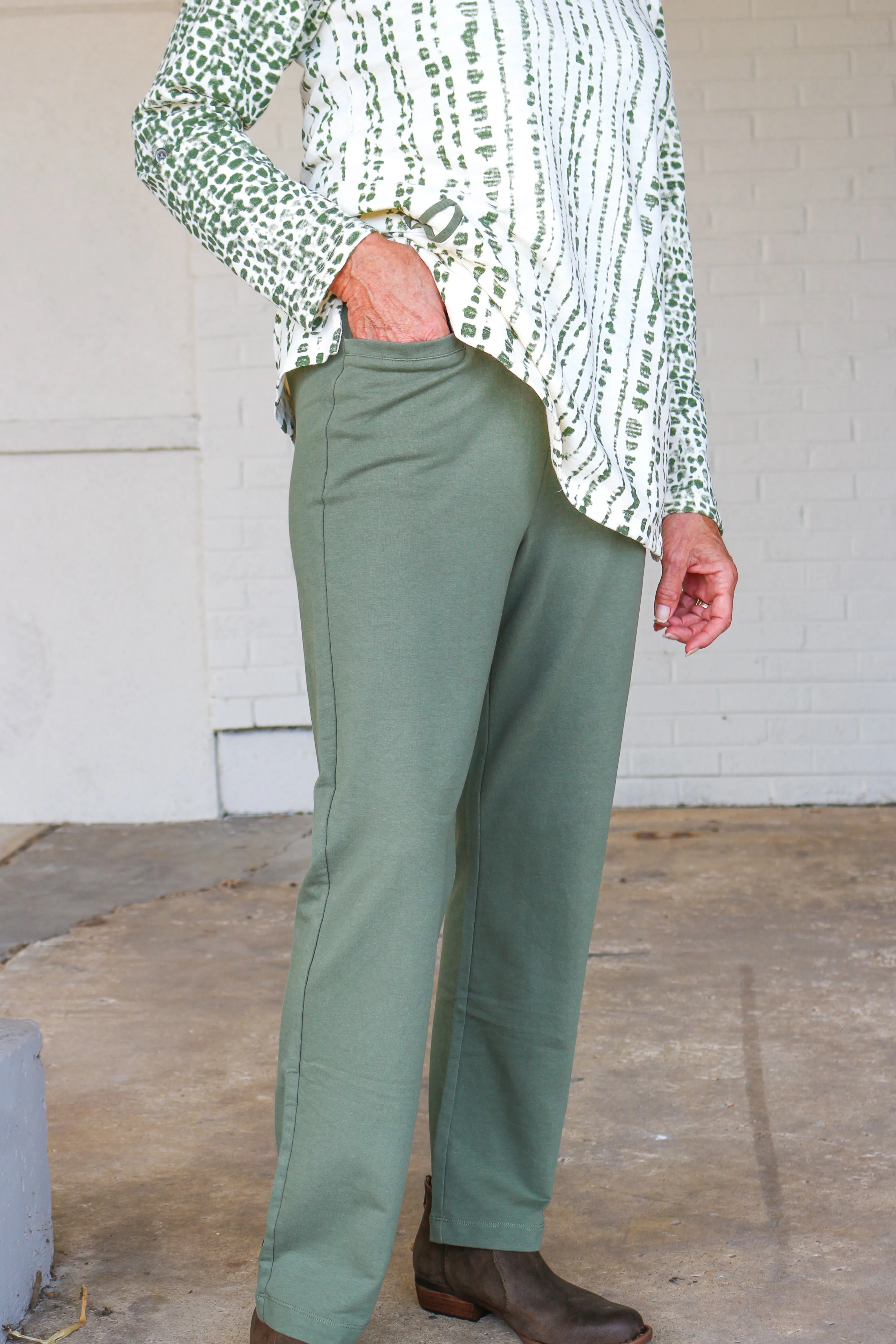 Wild Palms Green Slim Pants