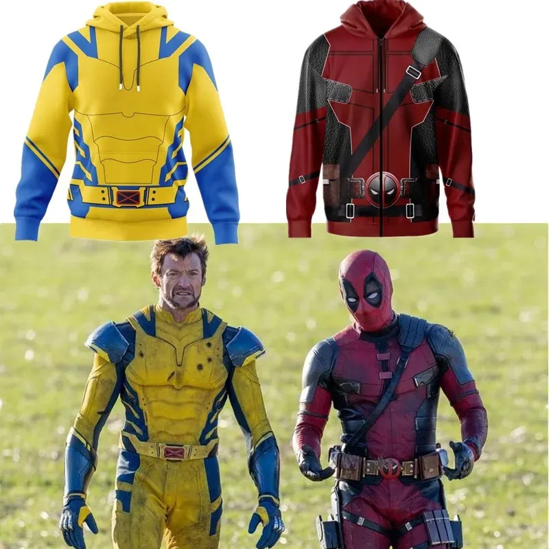 Wolverine And Deadpool Hoodies Pullover Or Zip Up