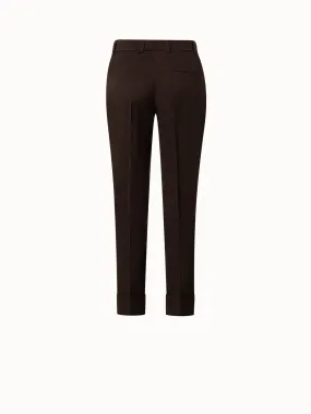 Wool Stretch Double-Face Cropped Tapered Pants